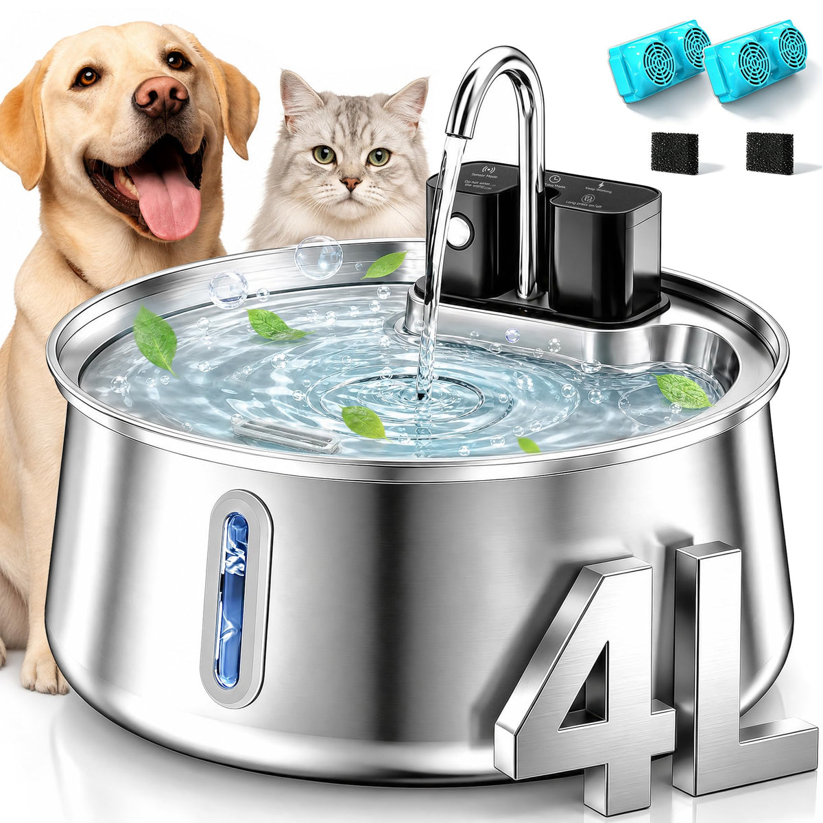 Hundetrinkbrunnen aus Edelstahl, 4 l oder 7 l – Produktansicht 7