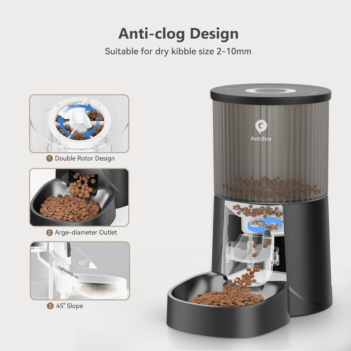 Automatic Cat Feeder: 4L Timed Cats Food Dispenser Programmable | Easy to Set, Dual Power, Precise Portion, Auto Pet Feeder with Desiccant Bag, Detachable Washable for Cats and Small Dog