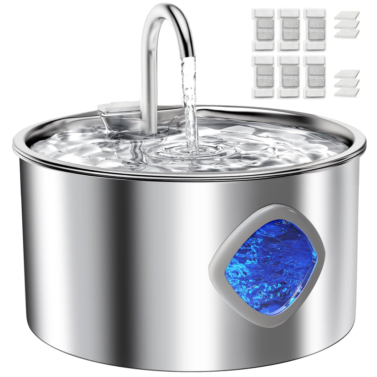 Edelstahl-Katzenbrunnen 3,2 L – Leiser Trinkbrunnen für Katzen & Hunde mit Filter