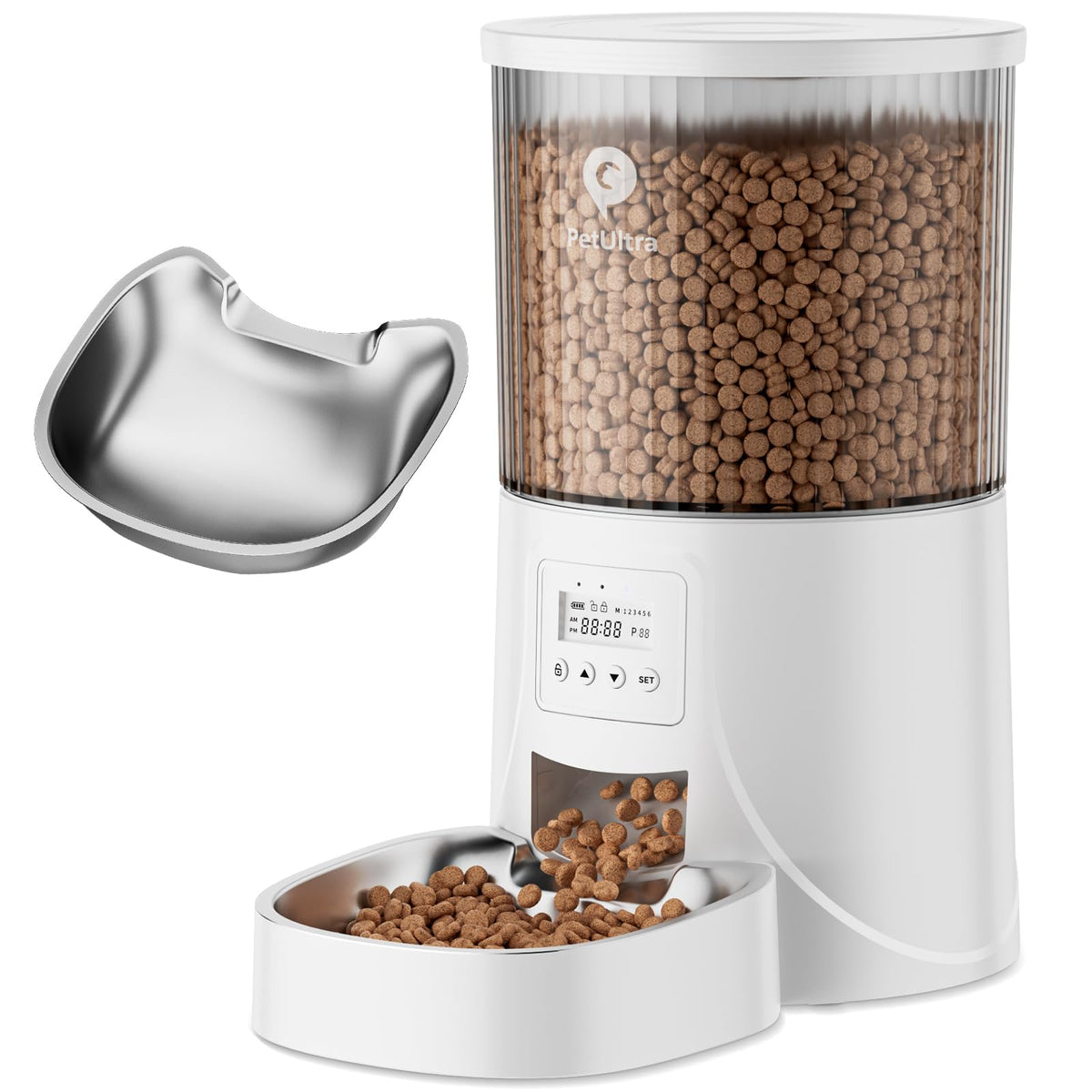 Automatic Cat Feeder: 4L Timed Cats Food Dispenser Programmable | Easy to Set, Dual Power, Precise Portion, Auto Pet Feeder with Desiccant Bag, Detachable Washable for Cats and Small Dog