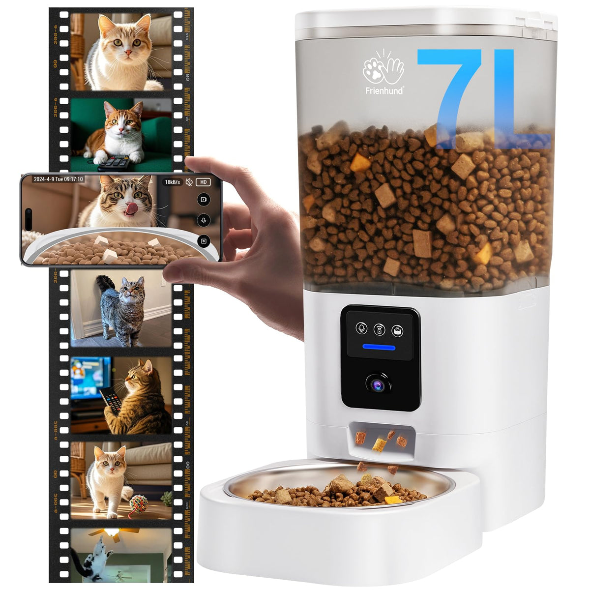 Automatischer Futterautomat 7 l mit 2K-Kamera und WLAN – Produktansicht 8