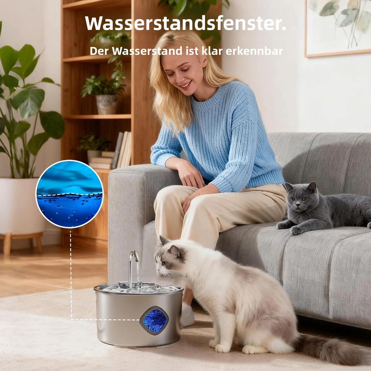 Edelstahl-Katzenbrunnen 3,2 L – Leiser Trinkbrunnen für Katzen & Hunde mit Filter