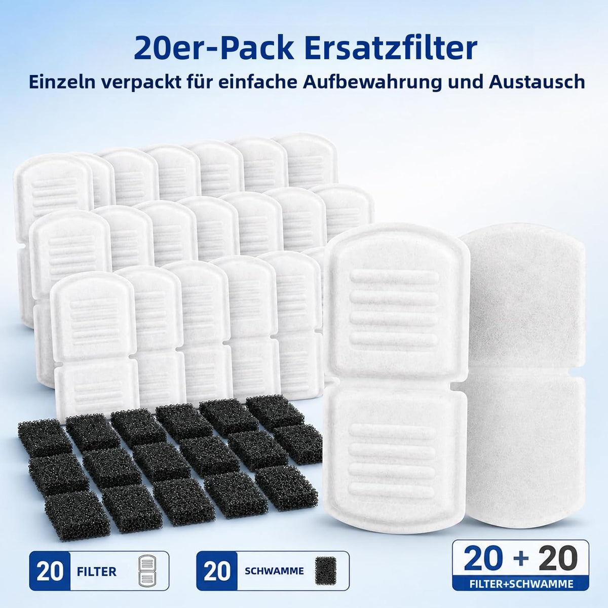 Ersatzfilter für Katzenbrunnen im 16er-Set – Produktansicht 6