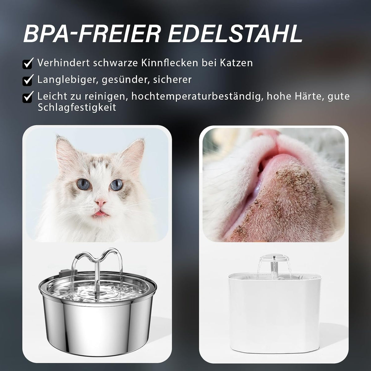 DOOOB Edelstahl-Katzenbrunnen Produktansicht 4